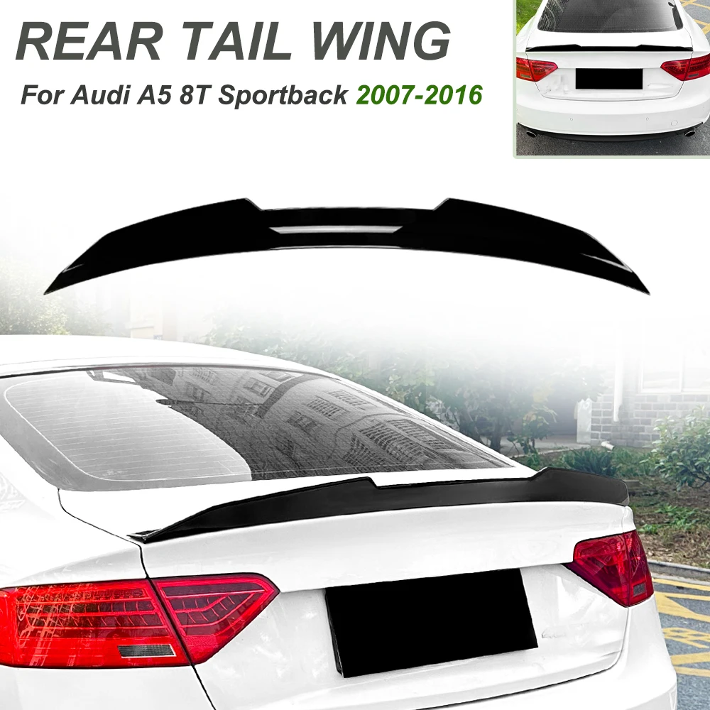 For Audi A5 8T Sportback 2007-2016 Four Door PSM Rear Top Tail Wing Spoiler Car Body Kit Modification