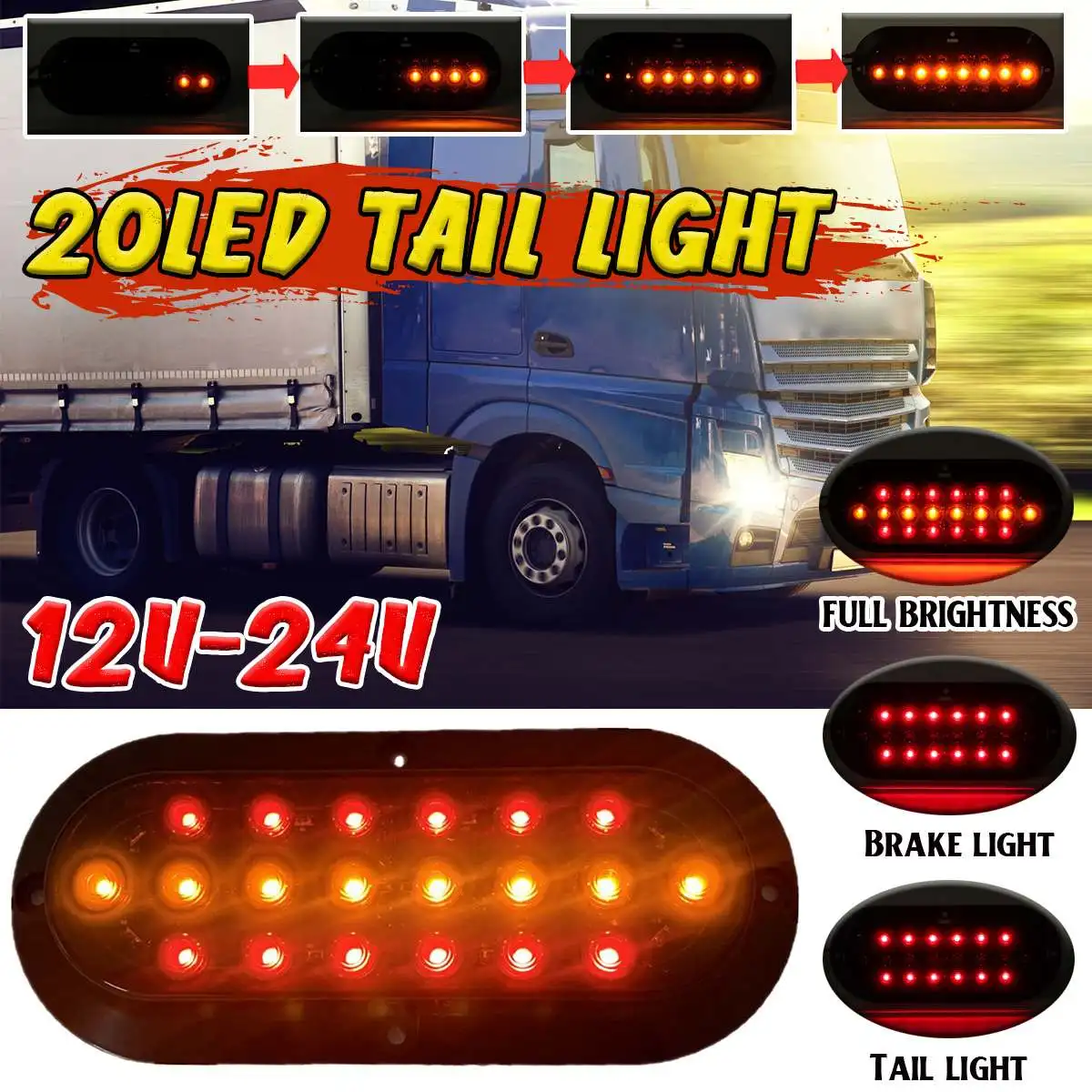 

1/2/4x LED Flowing Car Truck Tail Light Taillight Turn Signal Lamp Indicator Reverse Brake Warning Light For Bus Trailer RV SUV