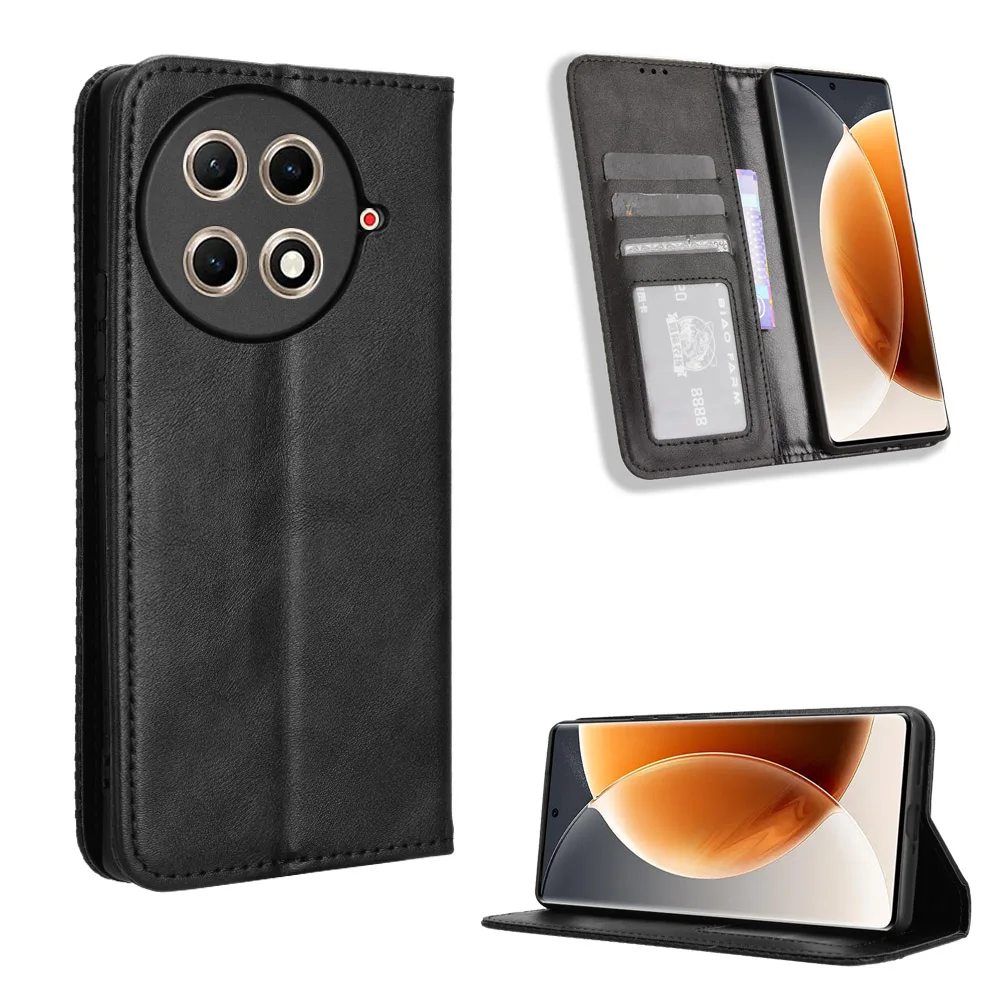 Flip Retro Style Leather Magnetic Closure Cover For Tecno Camon 30S Pro Card Slot Wallet shockproof Case For Tecno Camon 30S Pro image 2