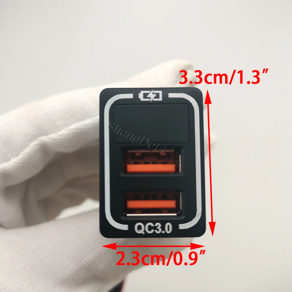 Modified Charger QC3.0 USB Type-C Fast Charging Socket Voltage Display For Toyota Rav4 prado 150 Corolla Hilux 2020 view 2