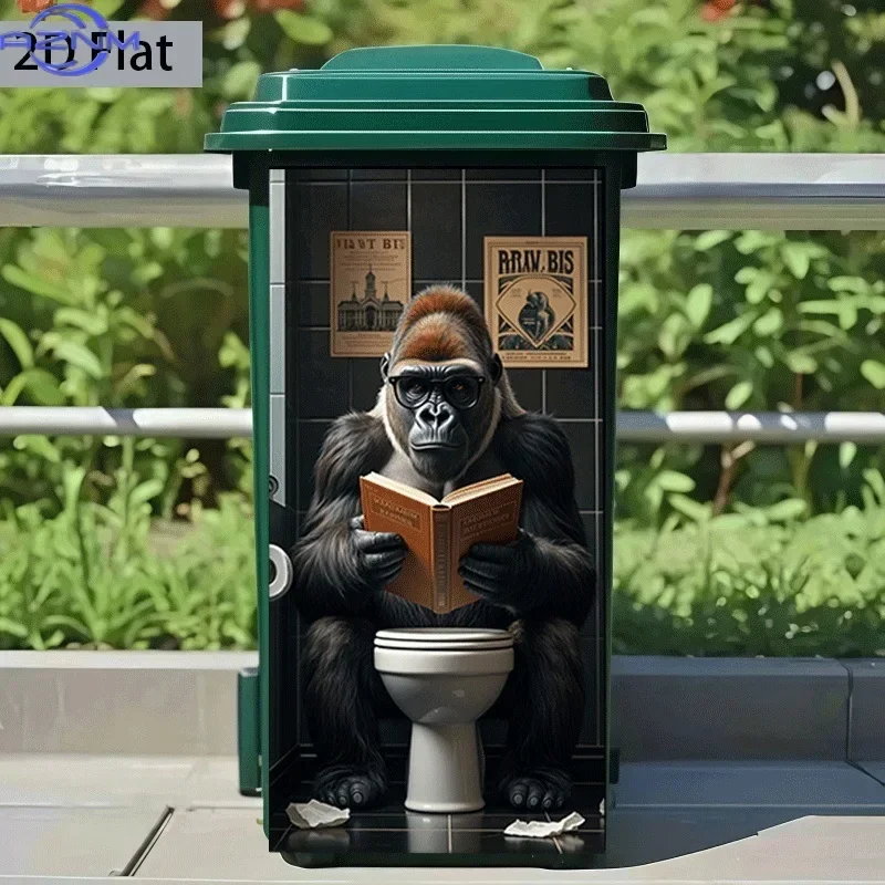 2D Print Visual Pattern Decal DIY Restyle Ornament for Household Daily Garbage Dustbin