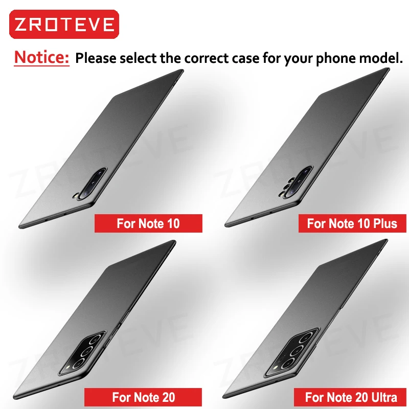 Note20 Ultra Case ZROTEVE Slim Hard PC Frosted Cover For Samsung Galaxy S24 S23 S22 S10 S20 S21 FE Note 20 9 10 Plus Phone Cases