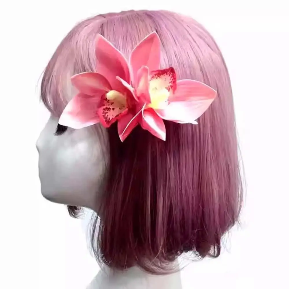 

Orchid Flower Hair Clips Bridal Barrette Beach Wedding Hairpin Women Holiday Hair Clips Bohemian Large Flower Hairpins Headdress