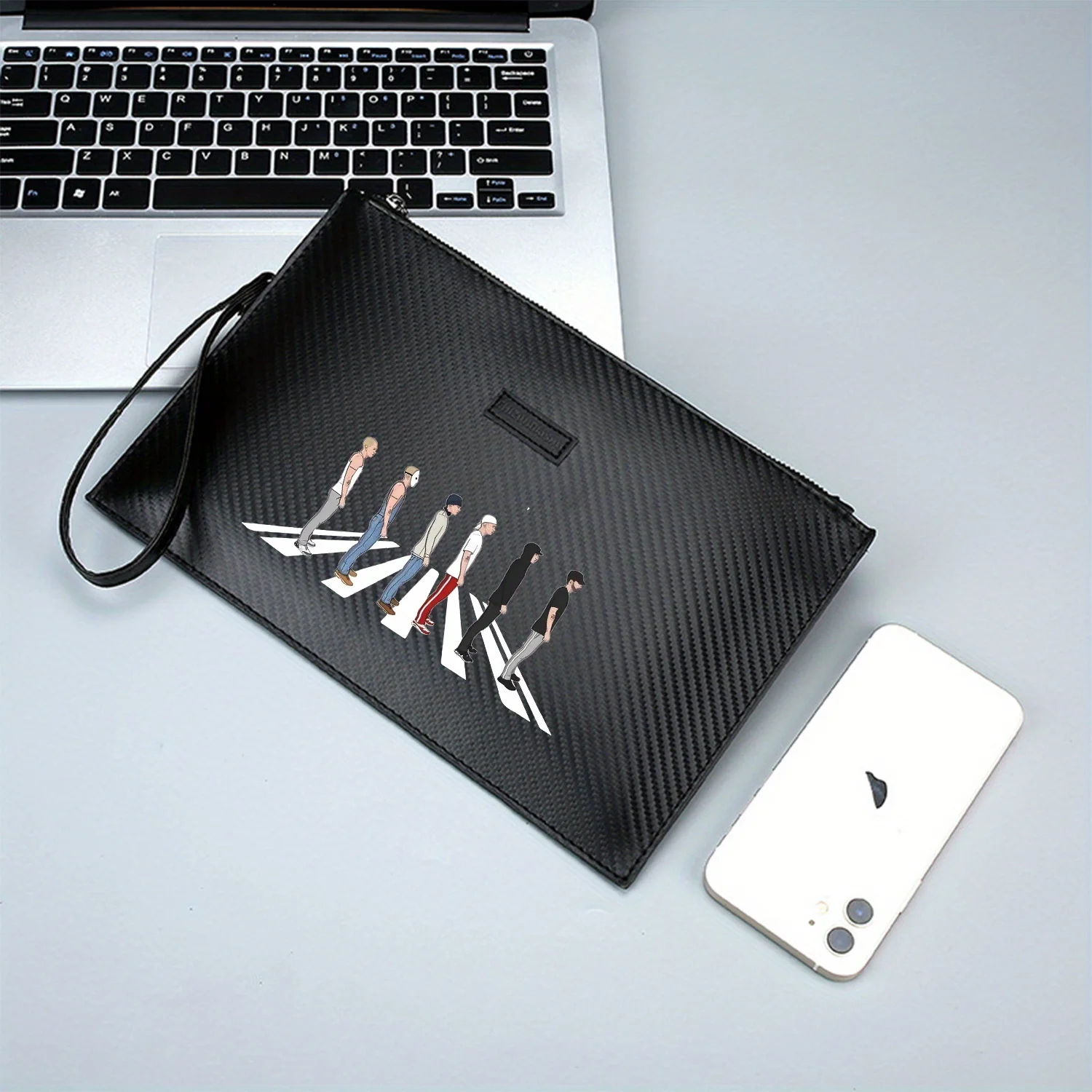 حقيبة يد رجالية للمشي عبر المشي، وضعية عرض جانبية أنيقة مطبوعة من البولي يوريثان، عصرية وعملية للحمل اليومي #2