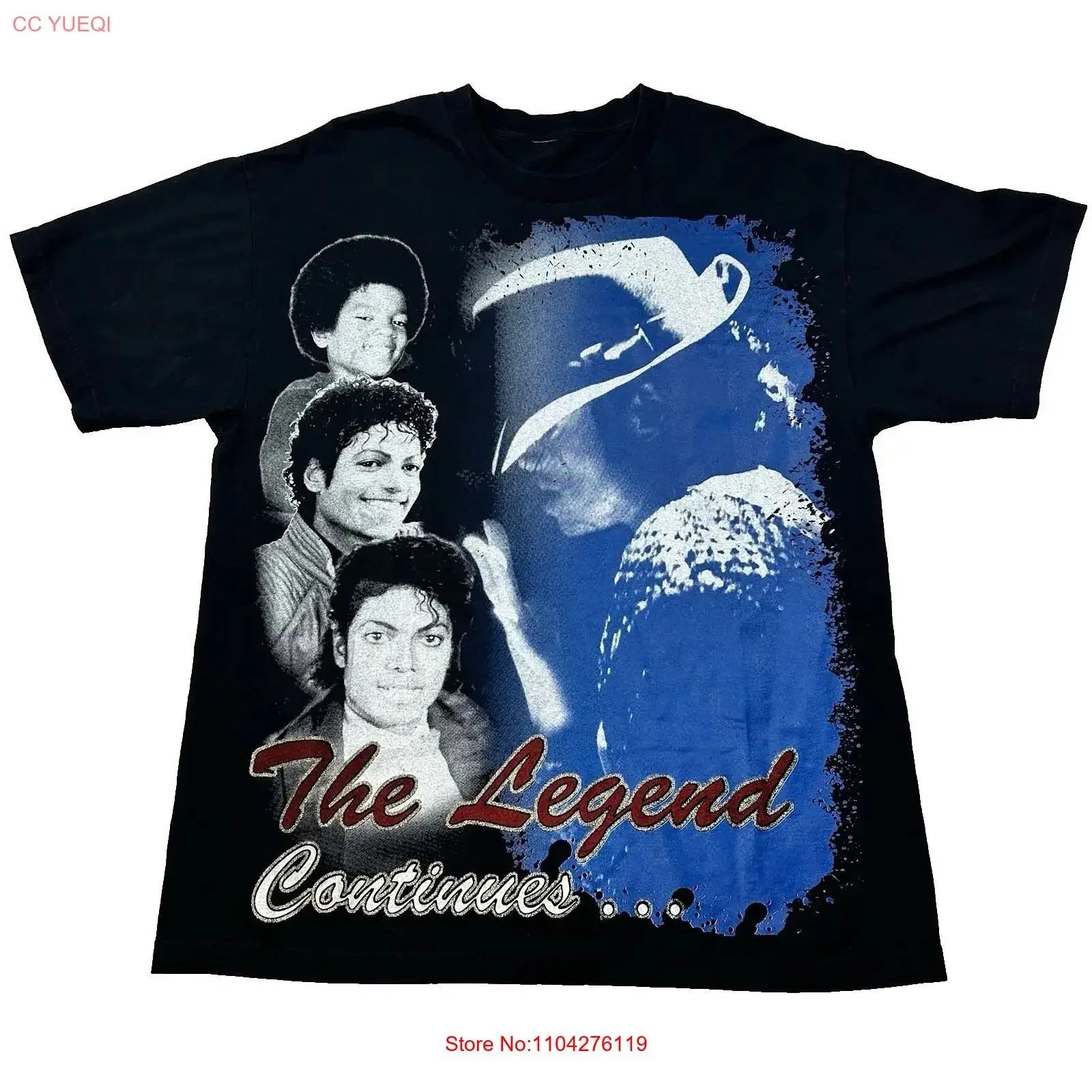 VTG Mens Michael Jackson T Shirt The Legend Continues Black Size Large vintage Washed Slightly Casual fashion Stylish