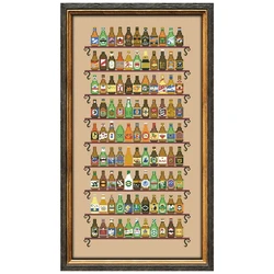 99 Bottles cross stitch kit beer bottle design cotton silk thread 18ct 14ct 11ct linen flaxen canvas embroidery DIY