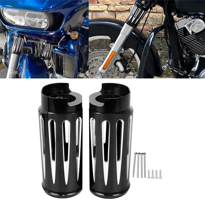 

2 Inch Extended Fork Boot Slider Cover Cap For Road King Street Glide FLHX FLHXS