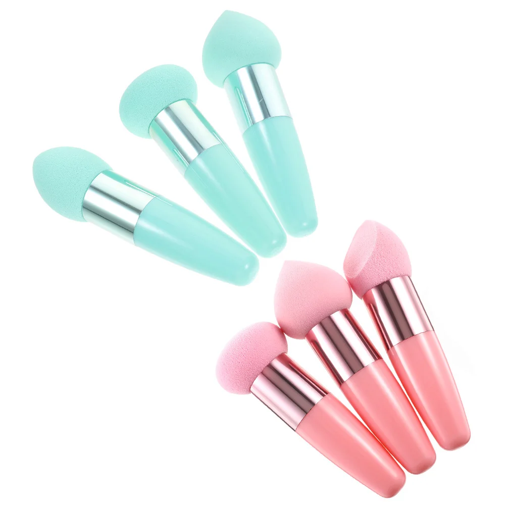 6 قطعة مجموعة أقلام ماكياج متعددة الوظائف الرطب الجاف إسفنجة التجميل المحمولة مستحضرات التجميل اكسسوارات الأساس الإسفنج فرشاة