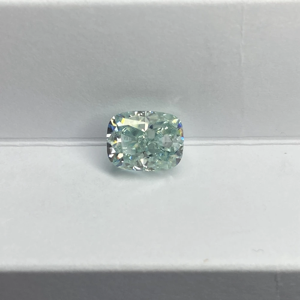 Elongated Cushion Cut Light Ocen Blue Synthetic Moissnaite Diamond Gemstone