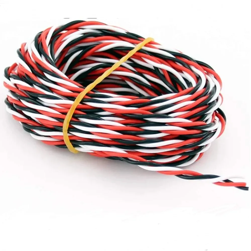 HPXGRC 1M 30/60 Core 3 ways Twist Servo Extension Cable JR Futaba Twisted Wire Lead For RC Airplane Accessories