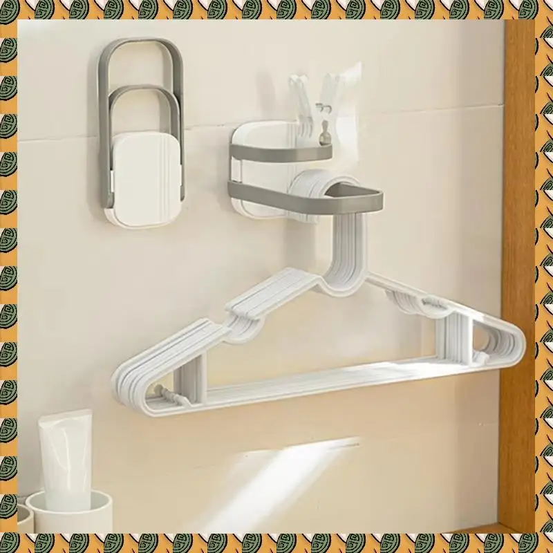 

A77I Многофункциональная вешалка для одежды Стеллаж для хранения без перфорации Настенная двухслойная складная вешалка для одежды Стеллаж для хранения