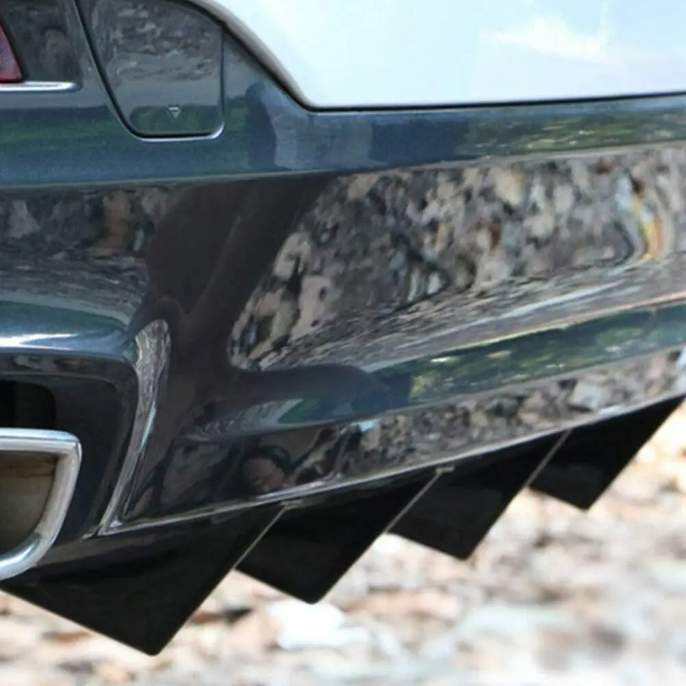 LAICY for M3 E46 323i 530i 2003-2009 Rear Bumper Lip Diffuser Defuzer Shark Fins Curved Spoiler Lip Wing Shark Fins Splitter
