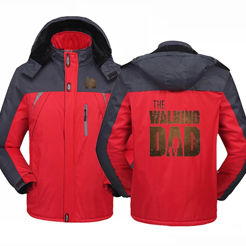 2024 Autumn Winter Mens The Walking Dad Popular Father's Day Gift Long Sleeve Thickened Warm Casual The Walking Dead Hooded Coat