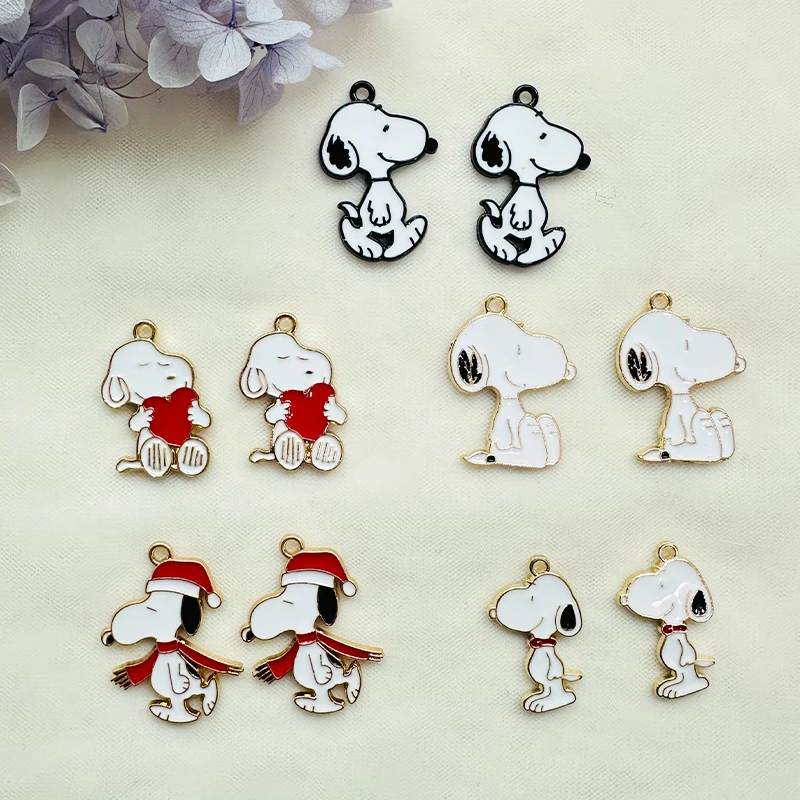 10pcs Alloy Drop Earrings Pendant Cute Dog Animal Charm Small Pendant DIY Bracelet Pendant Necklace Jewelry Accessories