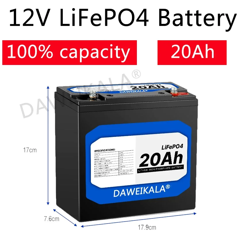 12V 20Ah LiFePO4 Battery With 20A BMS 12V 20Ah Deep Cycle Battery For Power Wheels Fish Finder Lighting Supply Lithium Battery