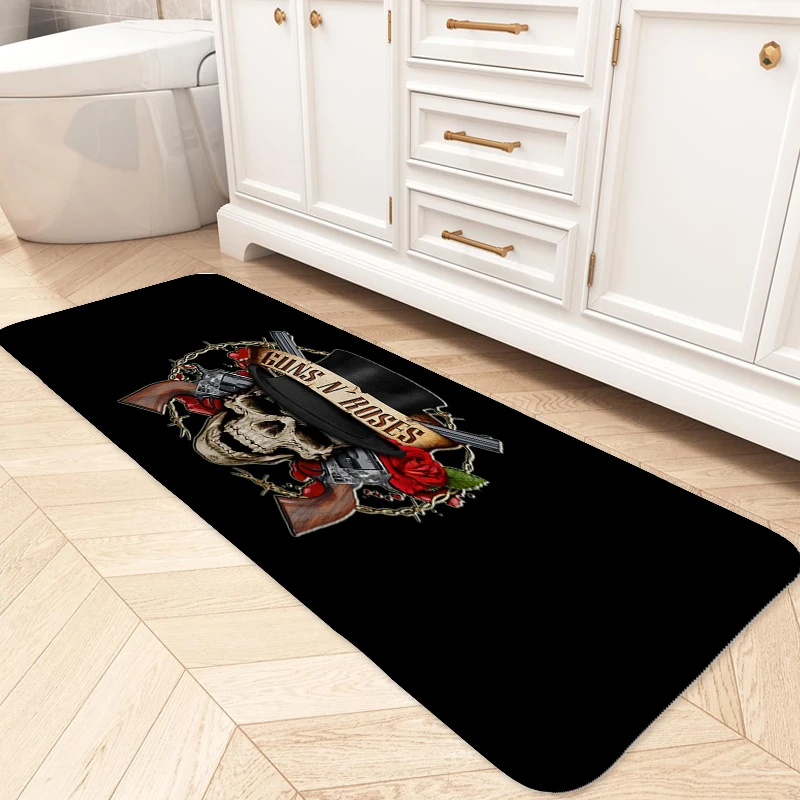 Bathroom Foot Mat D-Guns N' Roses Bedroom Rug Slip-resistant Kitchen Living Room Floor Carpet Custom Doormat Entrance Door Home