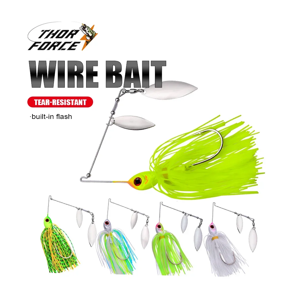 Spinnerbait Angelköder Metall Spinner Buzzbait Swimbait Haken JIG Kit Rock Peche Bass Pike Doppellöffel Wobbler Drahtköder