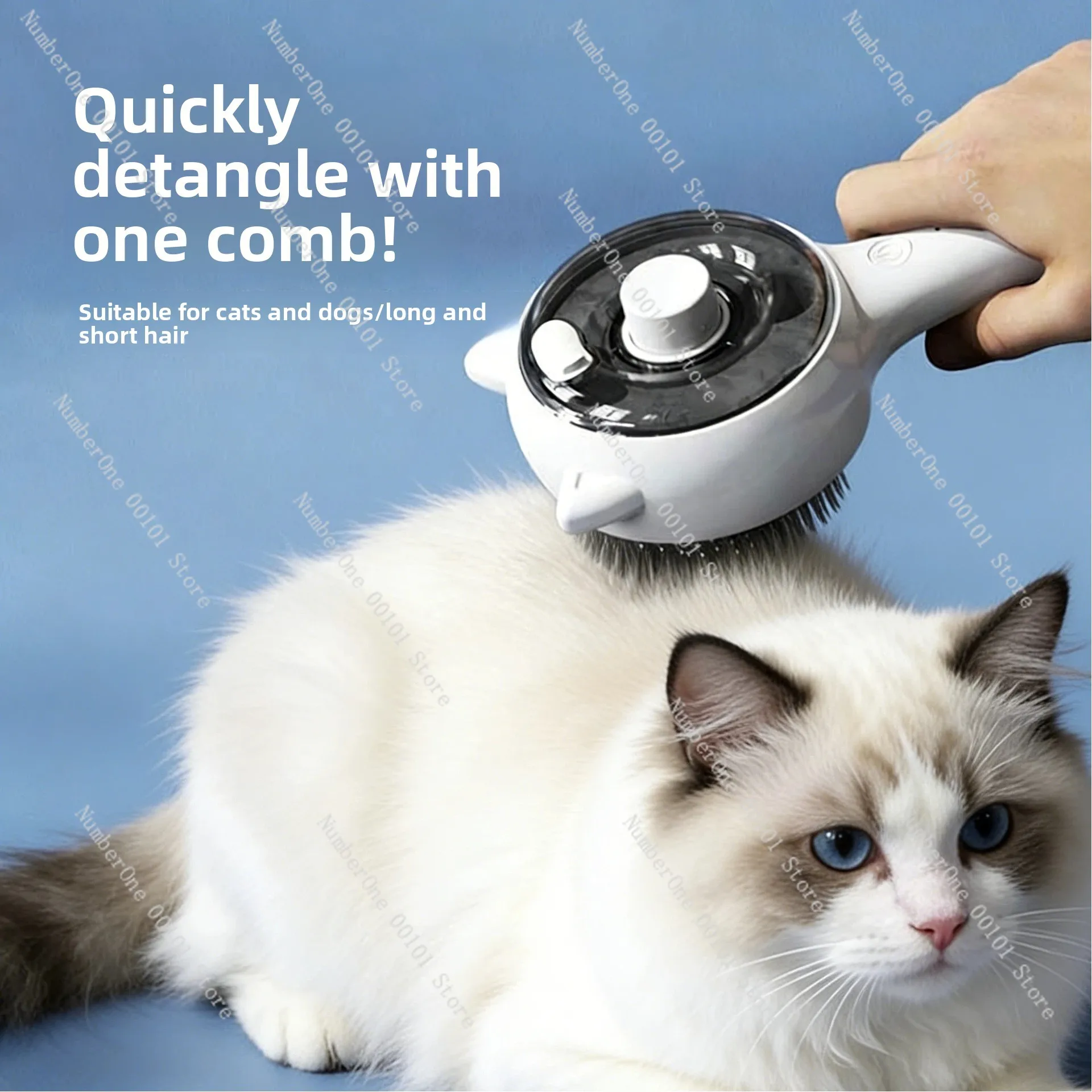Pet hair removal artifact | Anti-static spray comb | Suitable for long-haired cats and dogs | One-click hair push cleaning