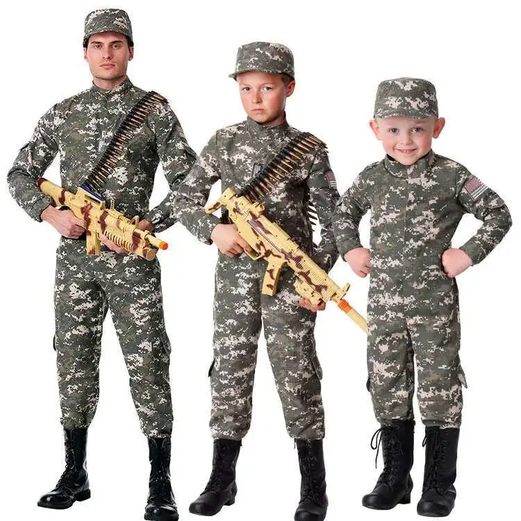 

New Camouflage Military Uniform For Aldult Kids Training Suit Boy Special Force Combat Jacket Pants Army Set Soldier Clothes