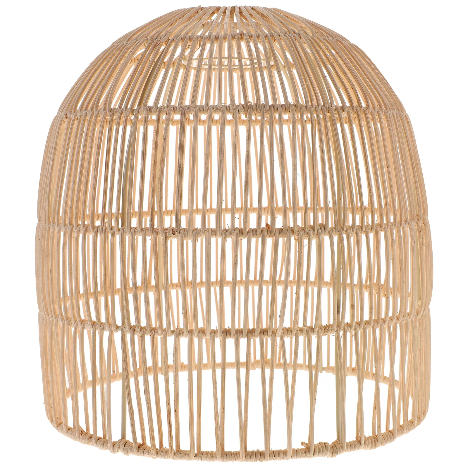 

Natural Rattan Woven Lampshade Rustic Ceiling Pendant Light Shade Lamp Cover for Bedroom Living Room Indoor Light Decoration