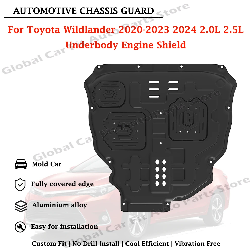 Rugged Engine Skid Plate Engine Guard for Toyota Wildlander 2020-2023 2024 2.0L 2.5LUnder Engine Shield Chassic Bottom Protector
