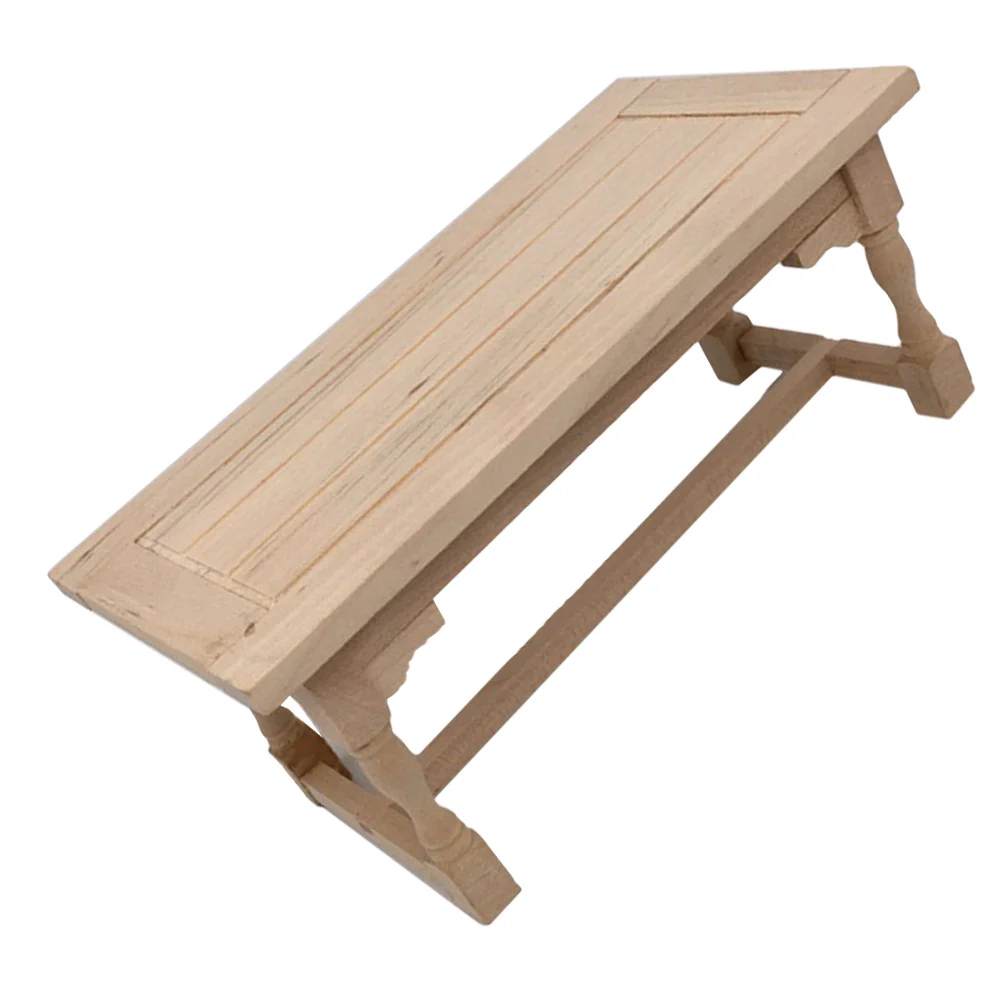 

Реалистичный миниатюрный стол в масштабе 1:12, отделка из натурального дерева для кукольного домика, мебель, кухонная установка, ролевая игра, сцена, образовательная