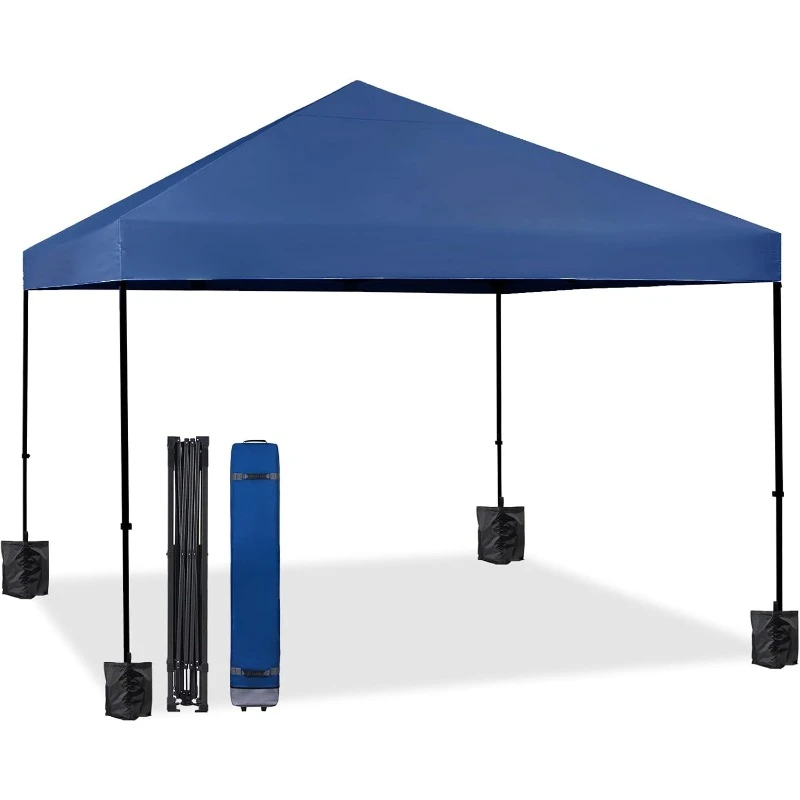 12’x12’ Pop up Canopy Tent Patented EZ Set up Instant Outdoor Canopy with Wheeled Carry Bag Bonus 4 Weight Sandbags