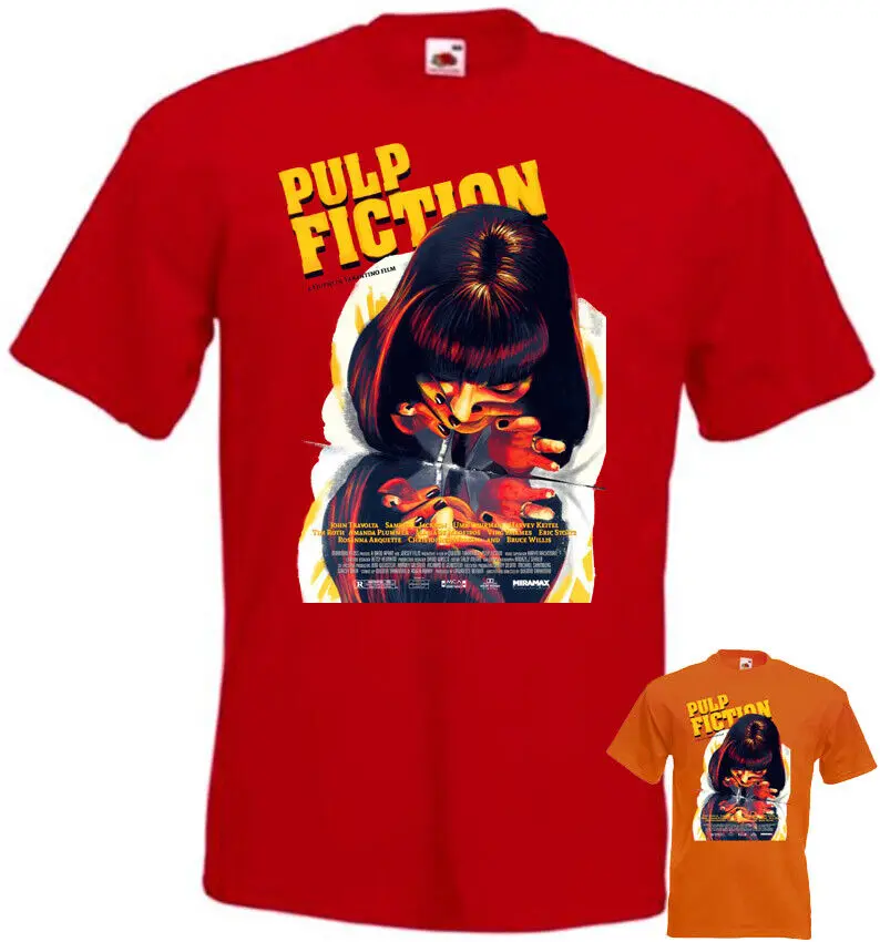 

Pulp Fiction v5 T-shirt Quentin Tarantino red orange all sizes S-5XL