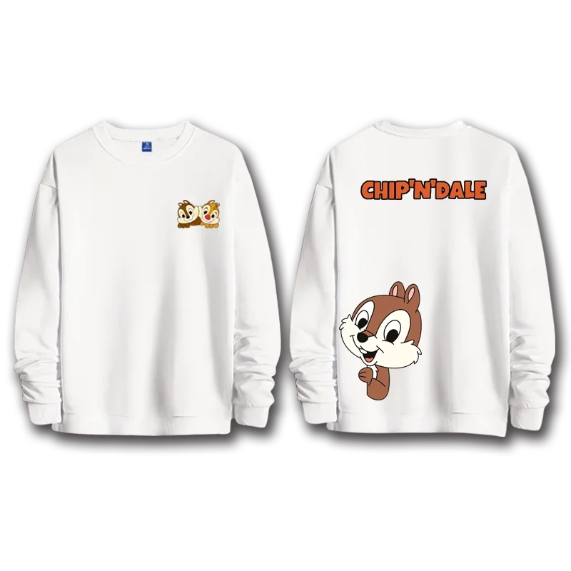 Chip an \'Dale Anime Cartoon Top Women\'s Hoodie Chipmunk Sports Round Neck Hoodie Couple Top Round Neck Hoodie