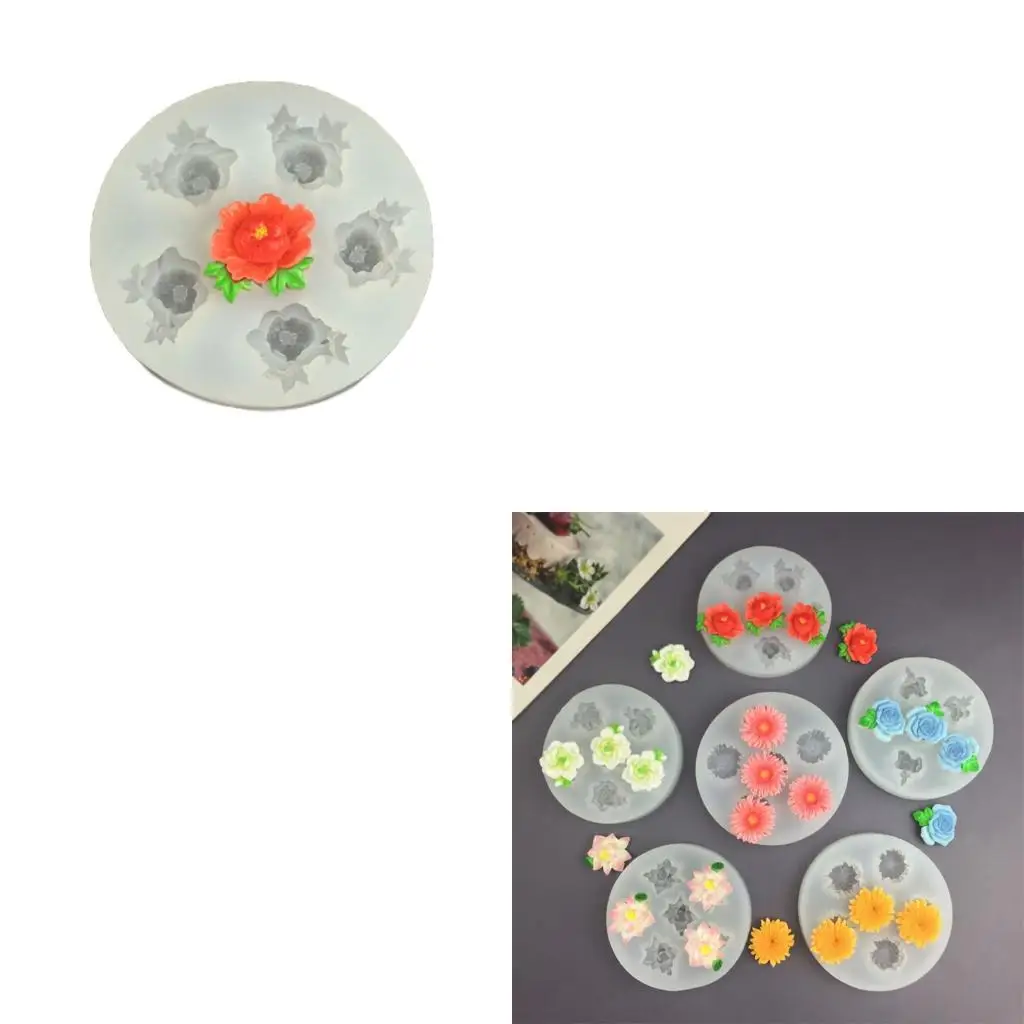 قالب خبز سيليكون متعدد الأزهار من أجل الحرف اليدوية المصنوعة من صابون حلوى الشوكولاتة، مادة غير سامة مقاومة للحرارة وقابلة #1