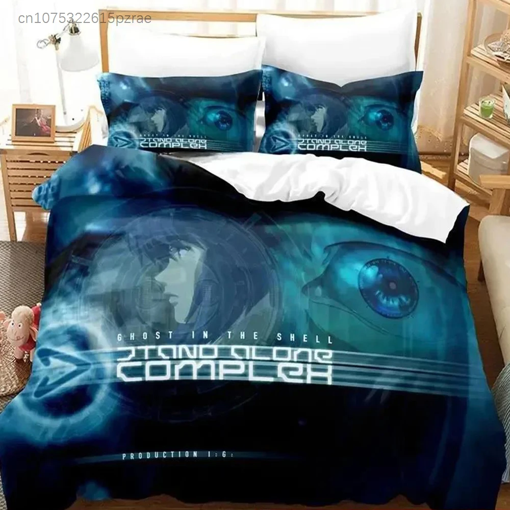 Ghost In The Shell Bedding Set Single Twin Full Queen King Size Bed Set Adult Kid Bedroom Duvetcover Sets 3D Anime Bed Sheet Set