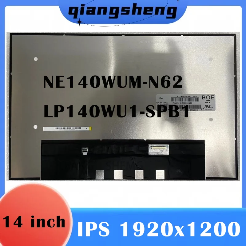 tela lcd do portatil wuxga exibicao de matriz 30 pinos 99 srgb nova substituicao ne140wum n62 lp140wu1 spb1 ips 1920x1200 14 polegadas 01