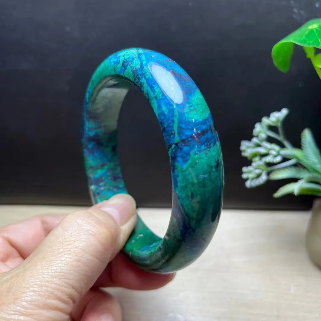 1 Pc Fengbaowu Natural Chrysocolla Bracelet Bangle Crystal Reiki Healing Stone Fashion Jewelry Gift For Women Men