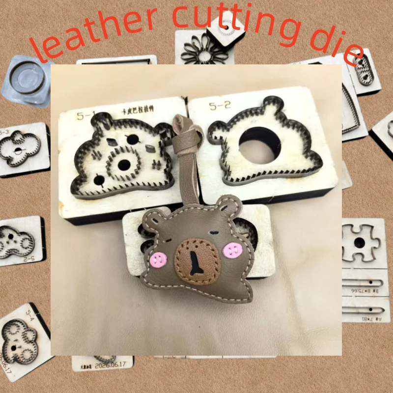 Capybara Bag Charm Cutting Die, Laser Engraved Wood Template for Handmade Leather Bag Accessories