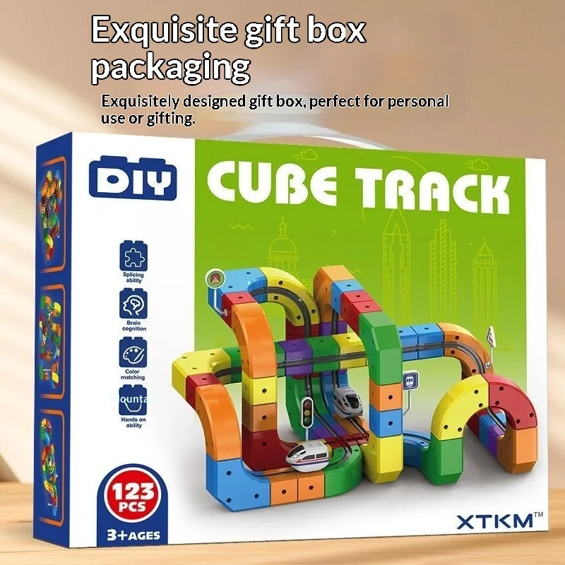 

Anti-gravity building block track car puzzle assembly toy high-speed rail train set birthday gift for boys and girls
