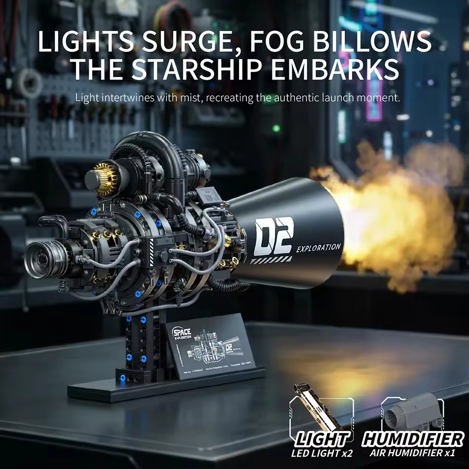 T1133 MOC Technical Starship Engine Thruster Jet Engine Building Blocks Bricks Model Toys for Boys Christmas Gft Set