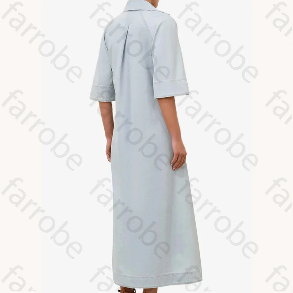 Maßgeschneidertes, elegantes Denim-Midikleid, A-Linie, Abendkleider, Anlass, formell, exquisit, hochwertige Abschlussball-Party-Kleider für Damen