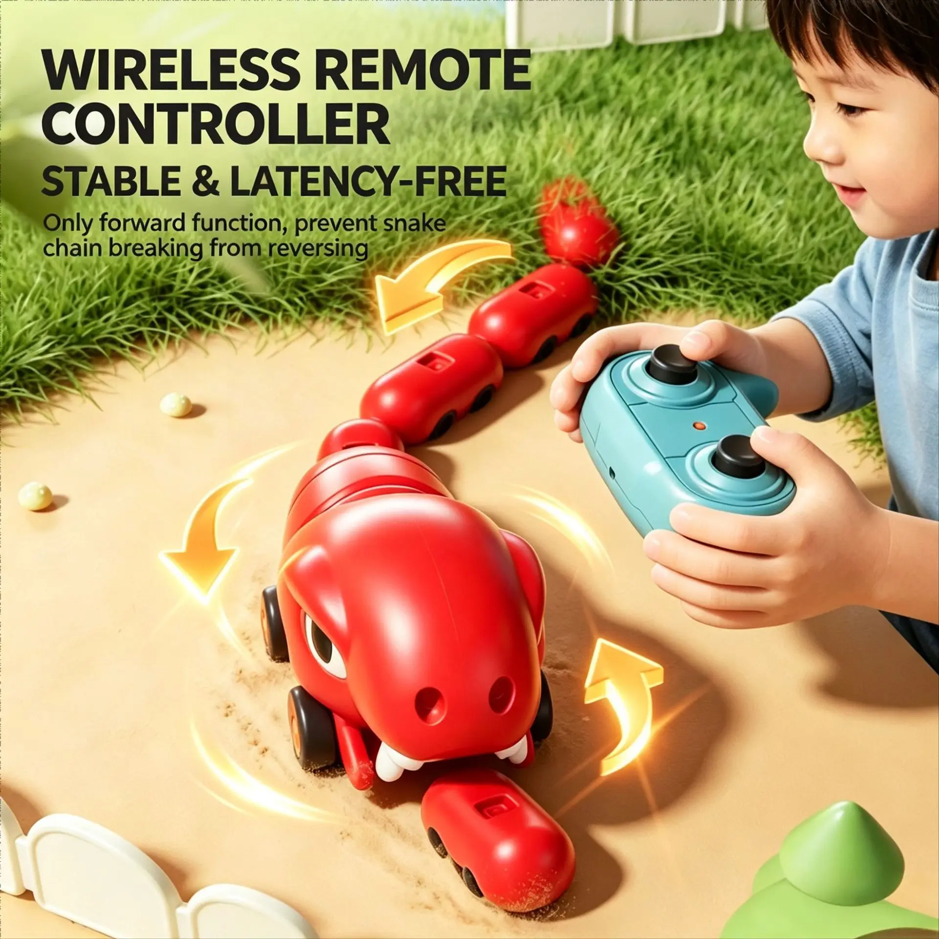 Remote Control Magnetic Snake Toy Electric Head Shaking 2 Player Splicing Puzzle Educational Toy Interactive Game Gift Set