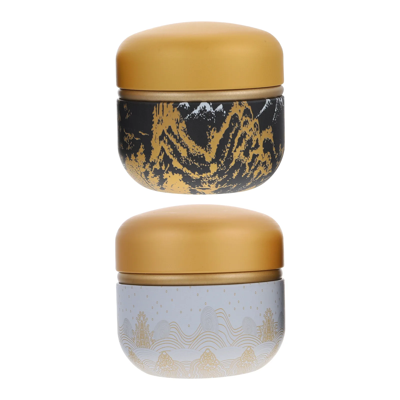 

2 Pcs Tea Jars Scented Canister Iron Made Containers Home Supplies Ointment Cans Beautiful Color Long Lasting Luster