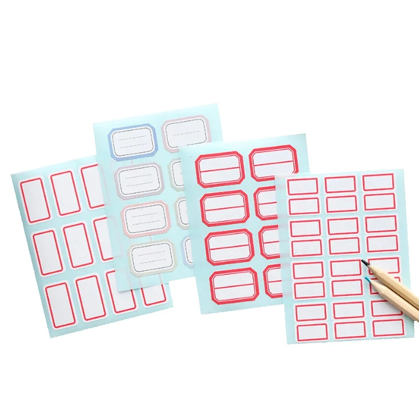 1pack/lot Self-adhesive Paper Sticker Blank Name Sticker Labels Memo Stickers Set Stationery Reminder Bookmark Seal Label