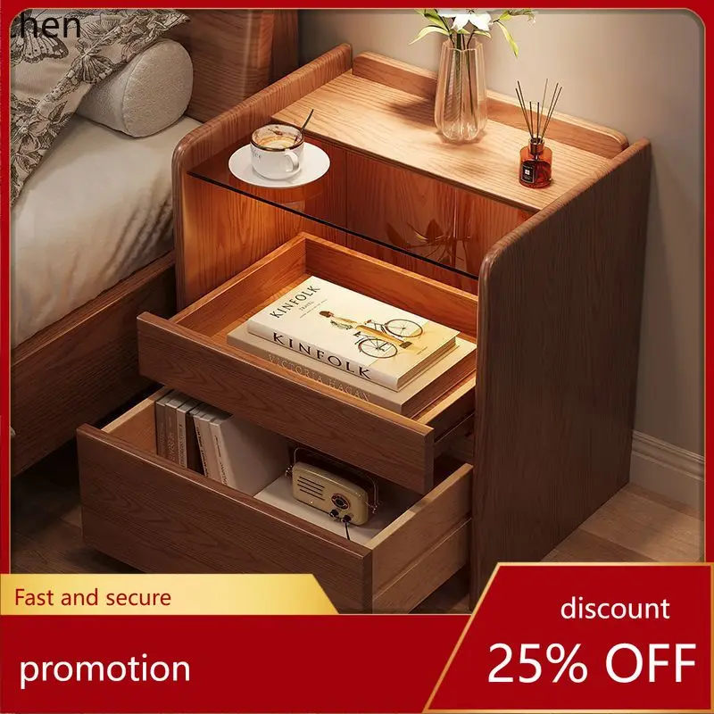 Hxl Solid Wood Small Bedside Table Home Simple Storage Rack…