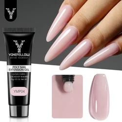 YOKEFELLOW 15g Poly Nail Gel for Nail Extension Gel Jelly Nude Pink UV Acrylic Gel Crystal Gel Varnish Nail Art Builder Gel DIY