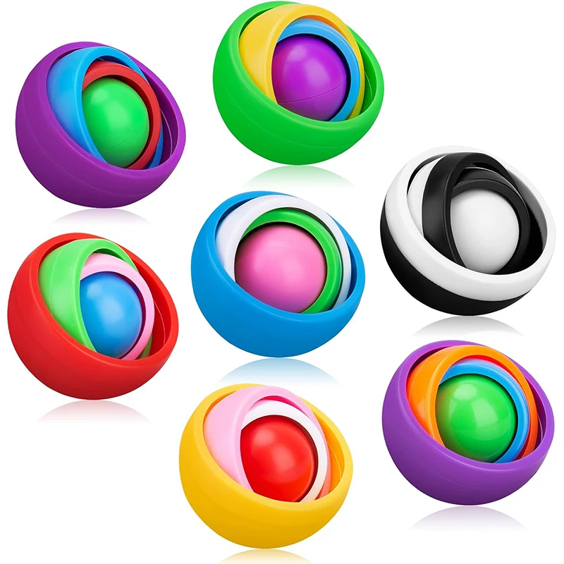 3 uds Spinner Gyro Ball Flip infinito Universal giratorio calmante ansiedad TDAH alivio del estrés Fidget dedo juguetes adultos adolescentes