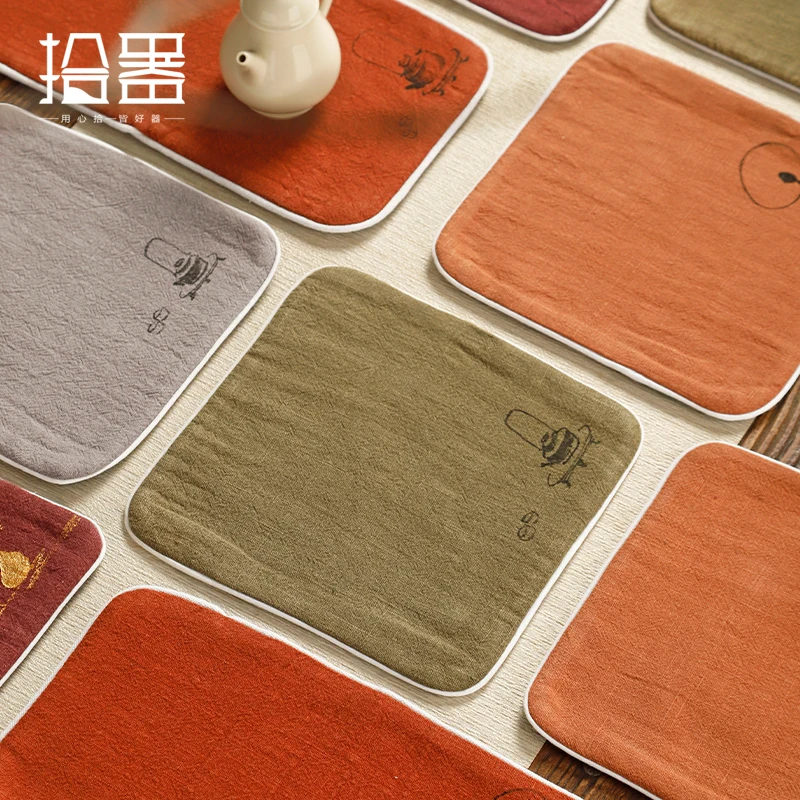Chinese absorbent tea towel thickened nourishing pot towel tea tray dry soaking table accessories high-end towel Zen tea mat tab