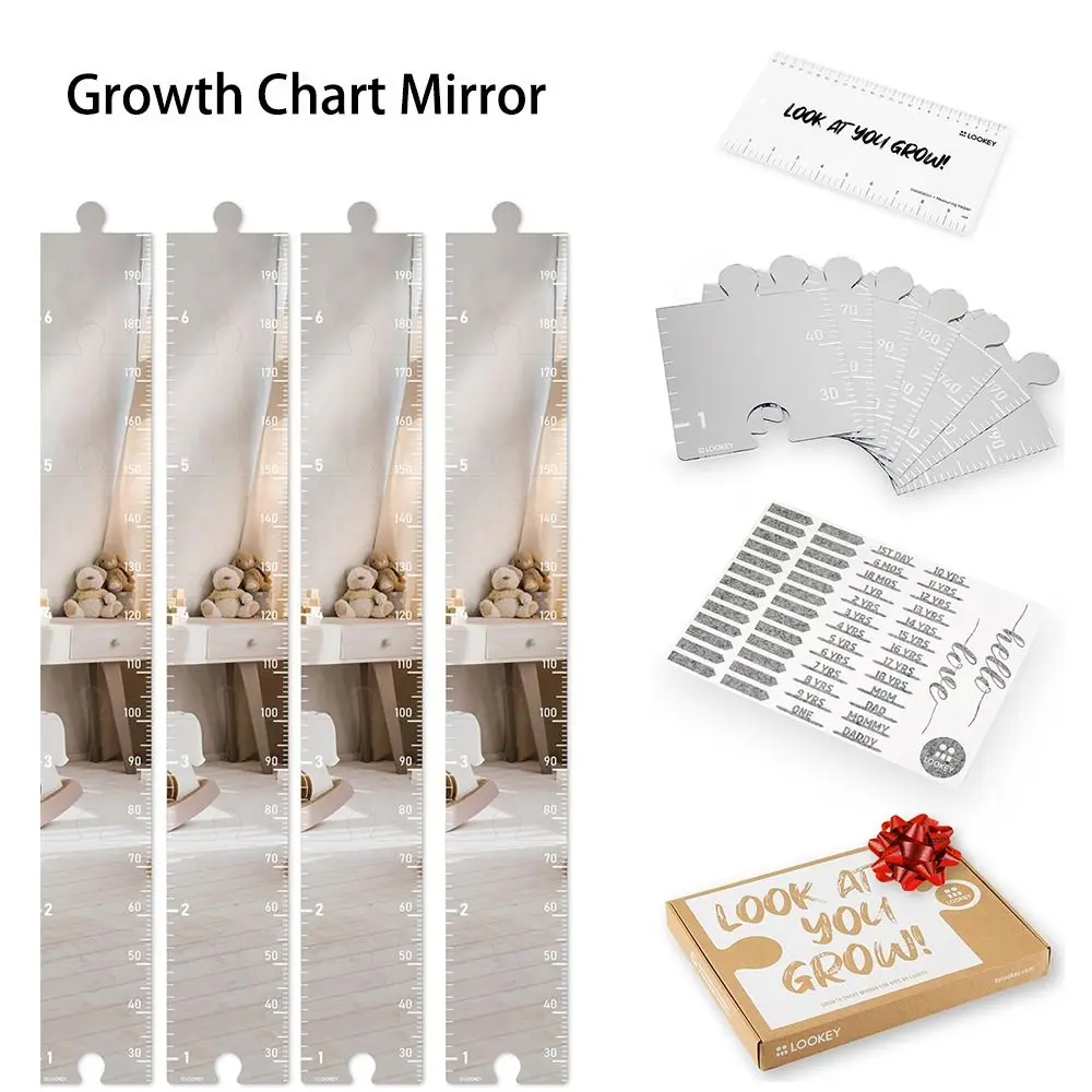 Gifts 3 in 1 Growth Chart Mirror Foldable Height Measuring Mirror Children'S Growth Chart Mirror Growth Chart Puzzle Mirrors