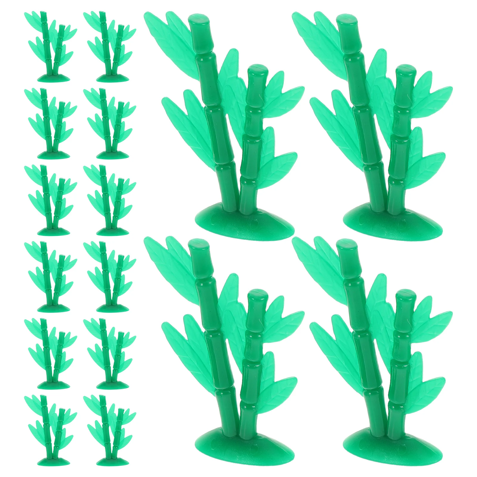 

50 Pcs Mini Bamboo Trees Artificial Plastic Model Plants Green Decor for Micro Landscape Children Toys Sand Table Scene