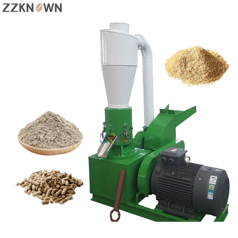 Agriculture Biomass Wood Pressing Pelletizer Machine Electric Combination Straw Corn Stalk Hammer Mill Wood Pellet Maker