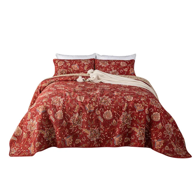 Padded Cotton Quilt Set 3-Pieces Bedspread on the Bed Linen Coverlet King Queen Size Comforter Quilted Summer Bed Cover Blanket