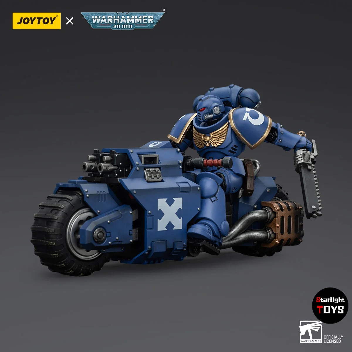 【Доставка в течение 24 часов】JOYTOY Warhammer 40K Space Marines Ultramarines Outriders 1/18 Фигурка-модель игрушки в масштабе 1:18