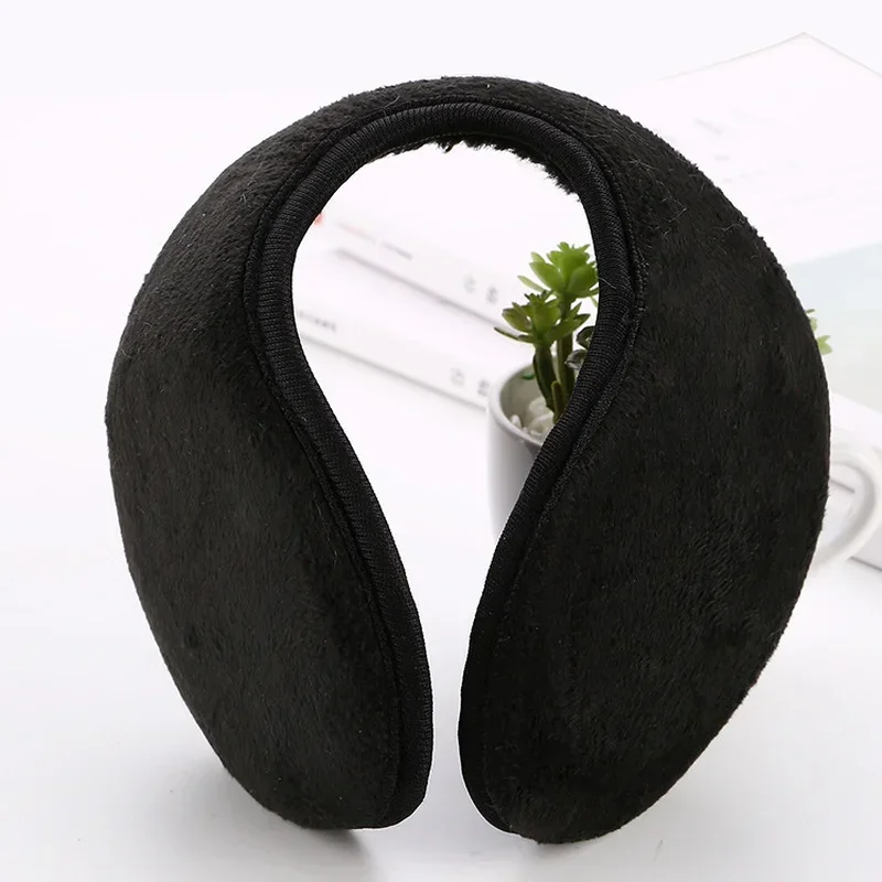 Nova moda unissex sólido inverno earmuffs mulheres homens protetor de orelha engrossar pelúcia macio quente earmuff acessórios de vestuário